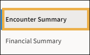 Report menu with yellow highlight box around the Encounter summary report.